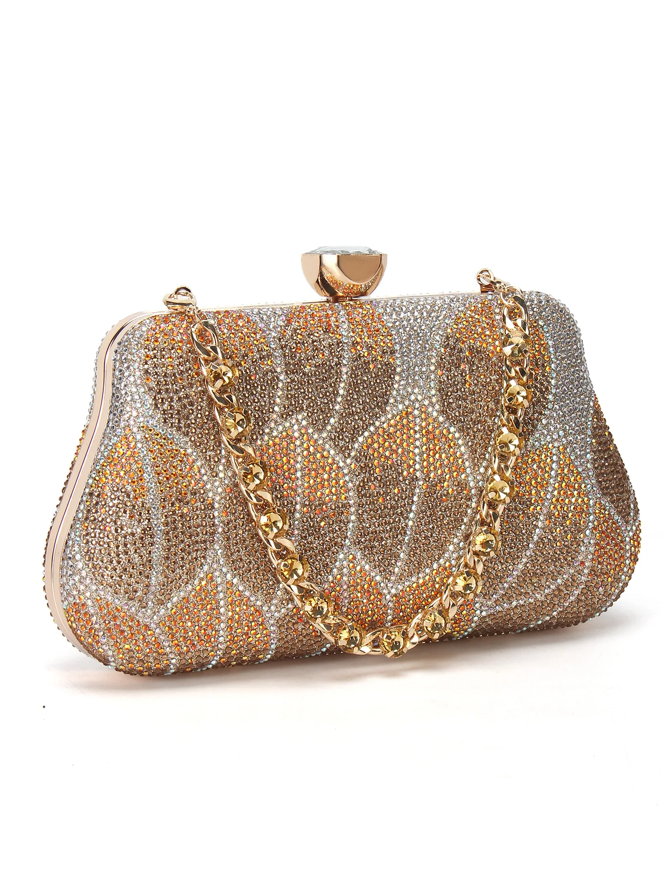 

Leaf-Shaped Rhinestone Women's Evening Bag Rhinestone Handle Chain Tote Clutch Crossbody Bag with Shoulder Chain for Women