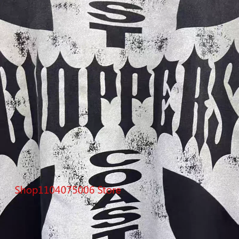 Mens West Coast Choppers Cross Print Loose Pullover Vintage Washed Long Sleeve Casual T Shirt image 5