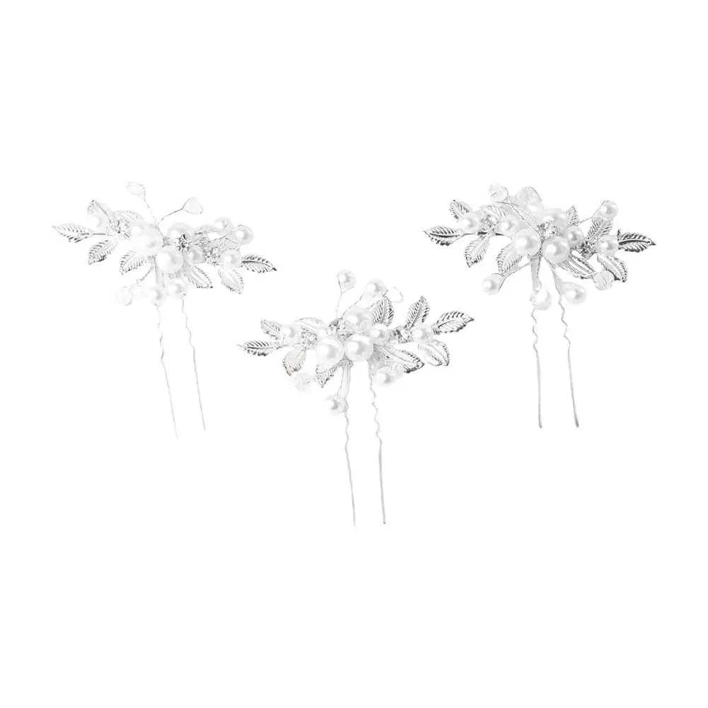 Tool Leaves Chinese Style Headwear Bridal Headwear Ancient Style Hairpin Pearl Hairpin U Shaped Hairpin Hanfu Hair Sticks