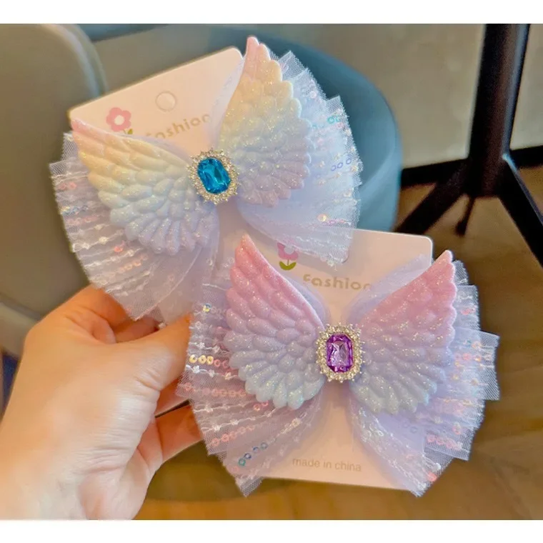 Angelic Butterfly Knot Hair Clips Children's Fairy Tale Style Baby Girl Performance Program Versatile Hair Accessories