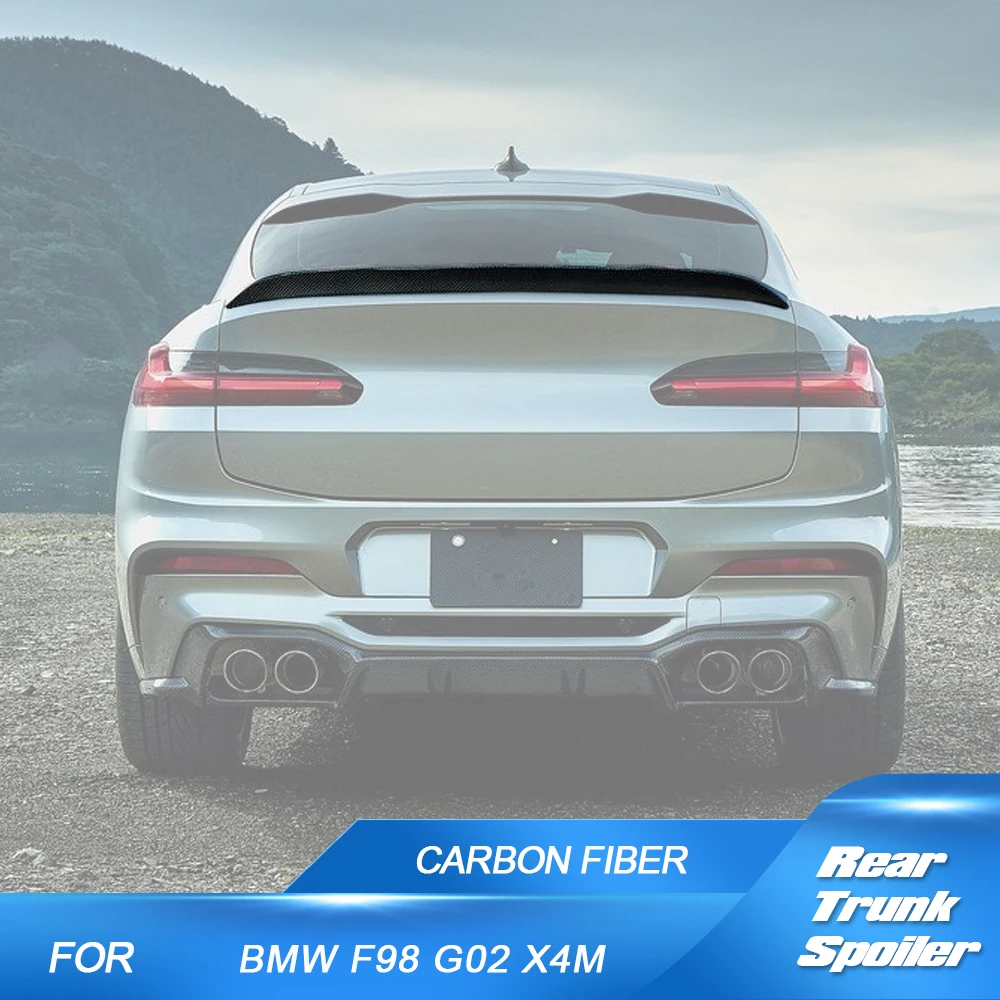 Carbon Fiber Trunk Spoiler for BMW X4 X4M G02 F98 2018-2023 Sport Utility Trunk Lip Spoiler Rear Wing HighKick Spoiler Body Kits