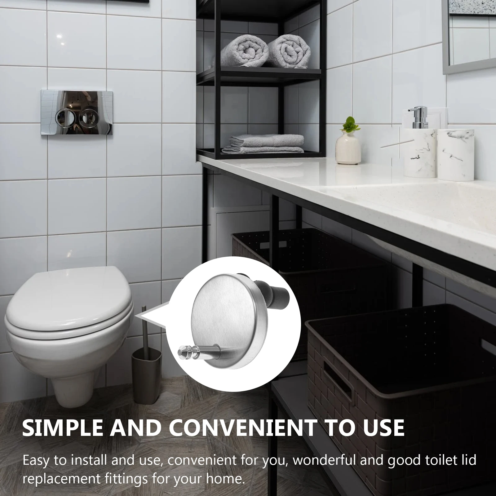 

2Pcs Toilet Seat Hinge Screws Universal Fit Standard Lids Easy Installation Sturdy Practical Multifunctional Toilet Seat Screws