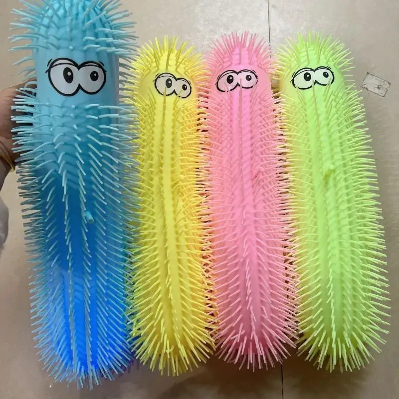 76HF Kids Interactive Puzzle Toy Pinch for Play Caterpillars Ball Bright Color Flashing LED Ball Portable Educational
