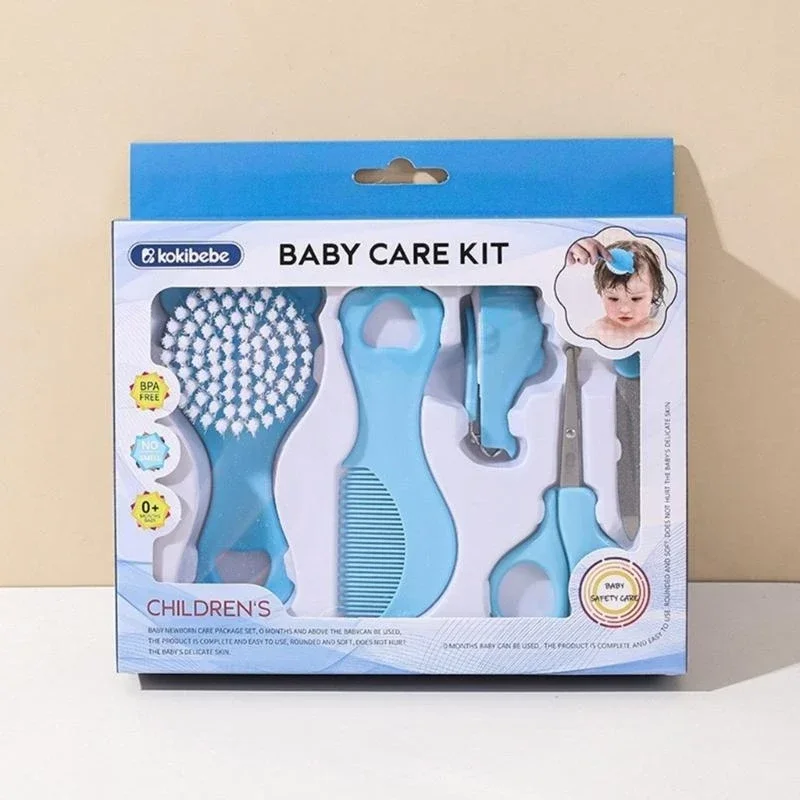 

Infant Comb 5 Piece Bristle Soft Grooming Set Cartoon Design Gentle Hair Brush Safe Baby Care Essential Kit