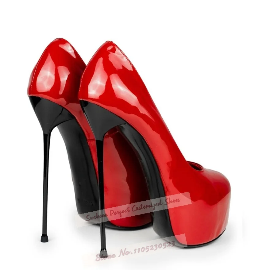 

Real Photo 16cm Metal Thin Sky High Heel Shoes Platform Slip-On Nightclub Dancing Pumps Pole Footwear White Red Leopard