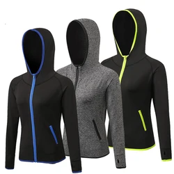 Women Hooded Zipper Running Jacket Long Sleeve Coat Sports Fitness Ladies Yoga Windbreaker Training Sportswear Custom Logo