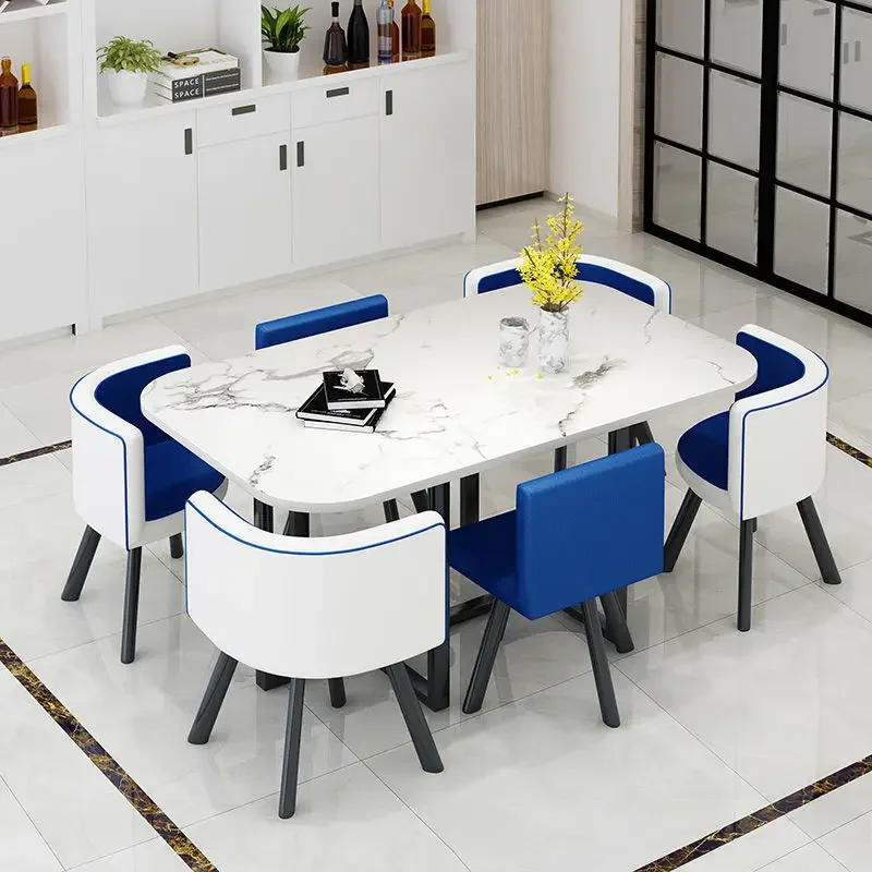 Simple reception table and chair combination negotiation table store meeting table and chair office leisure rectangular