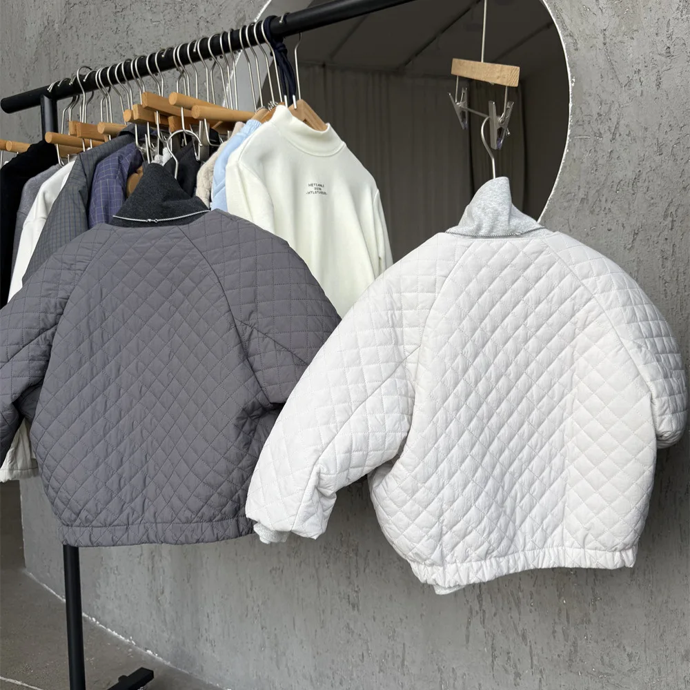 أطفال طفل الفتيان سترات شتاء جديد بلون رشاقته الدافئة طفل الفتيان أسفل سترة الكورية جولة الرقبة الرضع الفتيان ملابس خارجية معطف