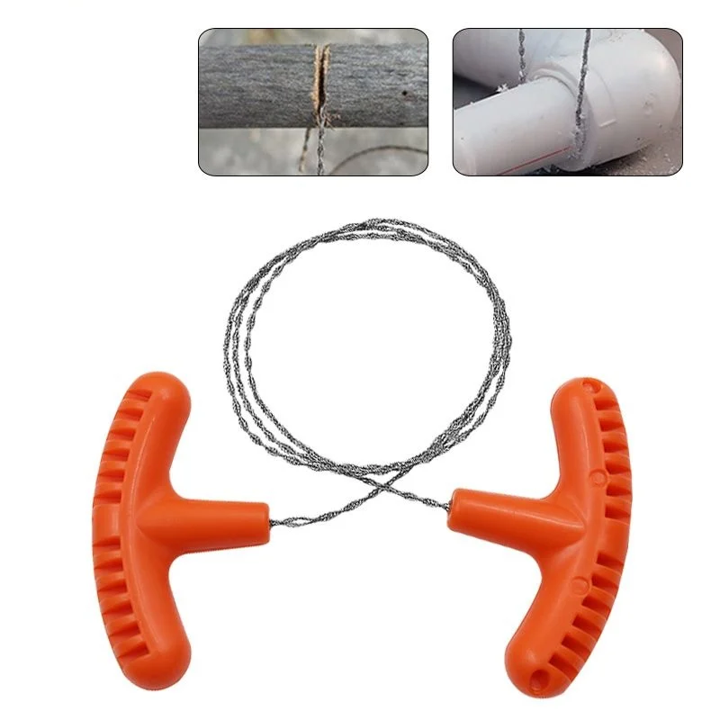 1Pc Stainless Steel Hand-Pulled Wire Rope Multi-Purpose Small Pocket Saw Survival Equipment Multi-Purpose Saw Blade for Outdoor Camping Style