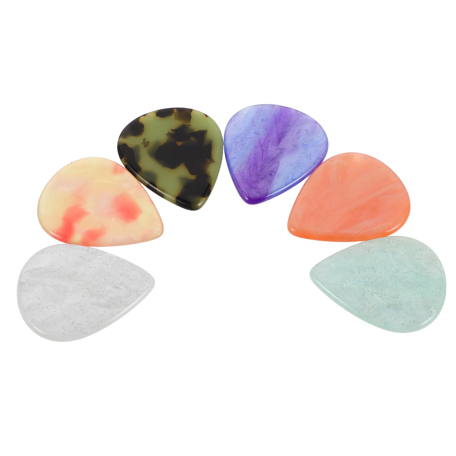 

6 Pcs Resin Guitar Pick Electric Finger Picks Personality Thin for Acoustic Bass Accessories
