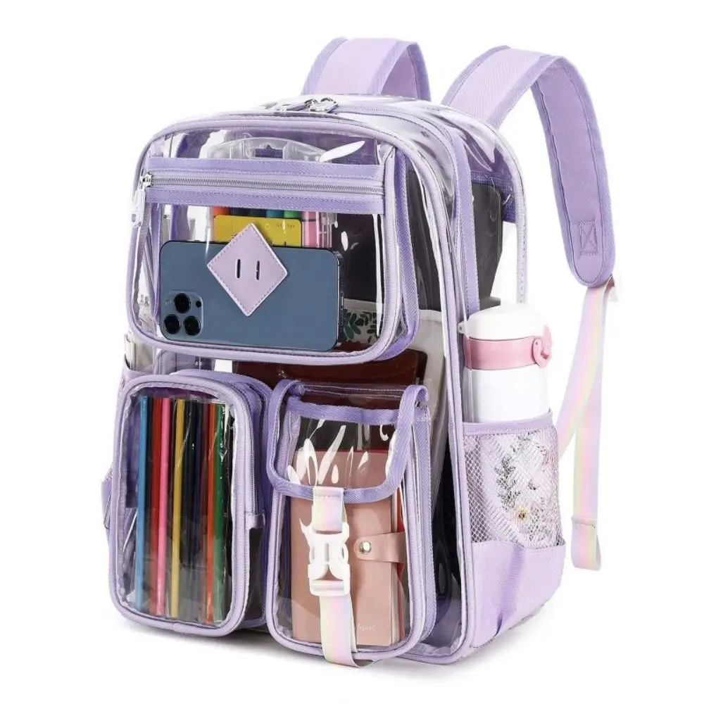 New Transparent Schoolbag Large Capacity Versatile Computer Bag Adjustable Strap Waterproof Shoulders Bag