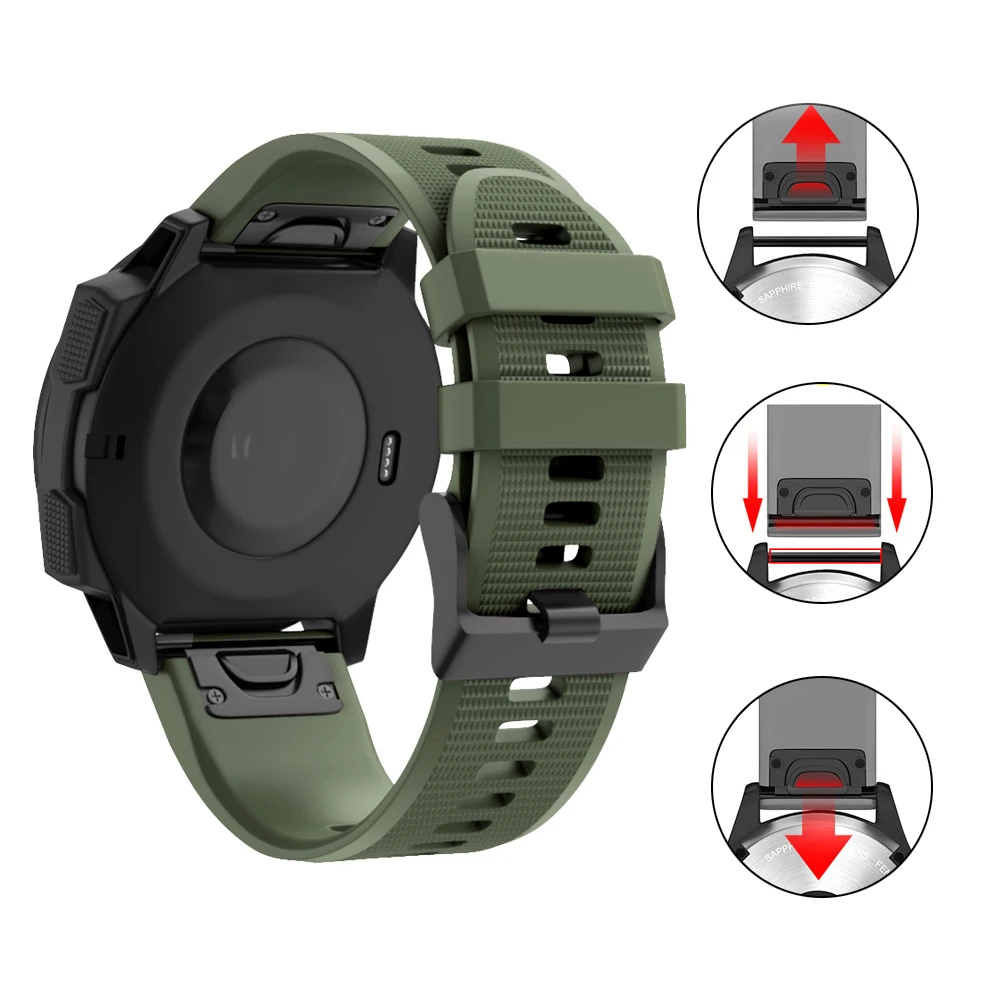 20 22 26MM Silicone Watchband for Garmin Fenix 5X Plus 5 5S 6X 6 6S Watch Strap Bracelet for Fenix 7X 7 7S Pro Epix Pro gen2 945