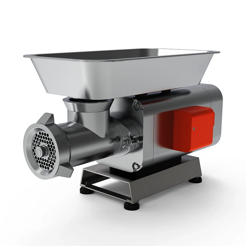 Heavy-duty electric meat grinder for mincing meat and making sausages, with a new motor