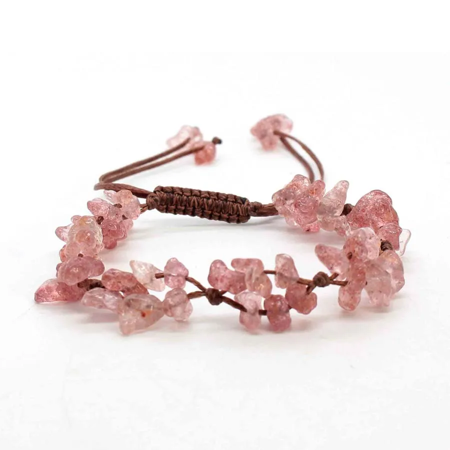 SIDONGSHI Bracelets tressés en pierre de cristal macramé pour femmes et filles, améthyste naturelle, Quartz, tissage de pierres précieuses, bijoux réglables