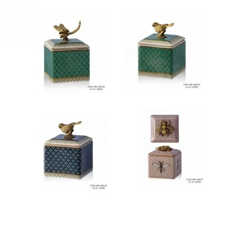

European Interior Accessories Bedroom Dresser Square Storage Box Vintage Jewelry Box Watch Box