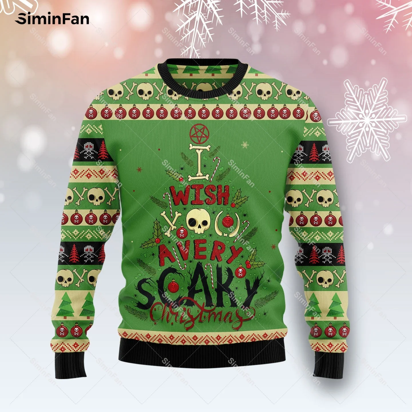 Skull Scary Ugly Christmas Sweater 3D All Over Printed Men Pullover Casual Sweatshirt Long Sleeve Shirts Coat Unisex Streetwear