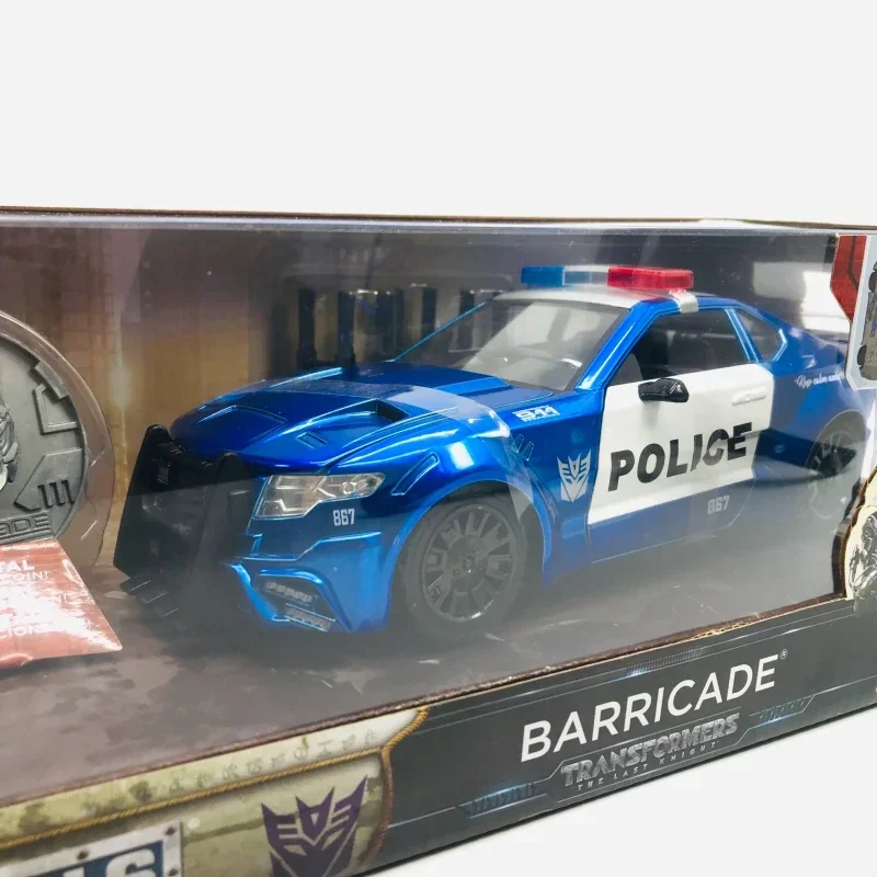 Jada 1:24 Transformers Barricade Police Car High Simulation Diecast Car Metal Alloy Model Car Toys for Children Gift Collection