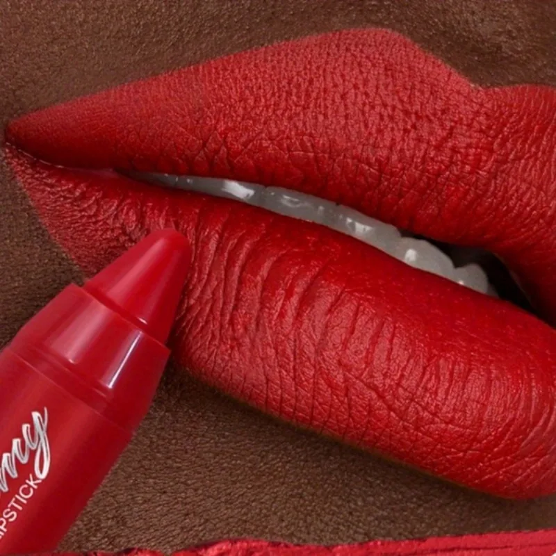 Matte Velvet ลิปสติกดินสอ Moisturizing เซ็กซี่สีแดง Lip Liner Crayon ยาวนานกันน้ํา Non-stick Lip Tint เครื่องสําอาง
