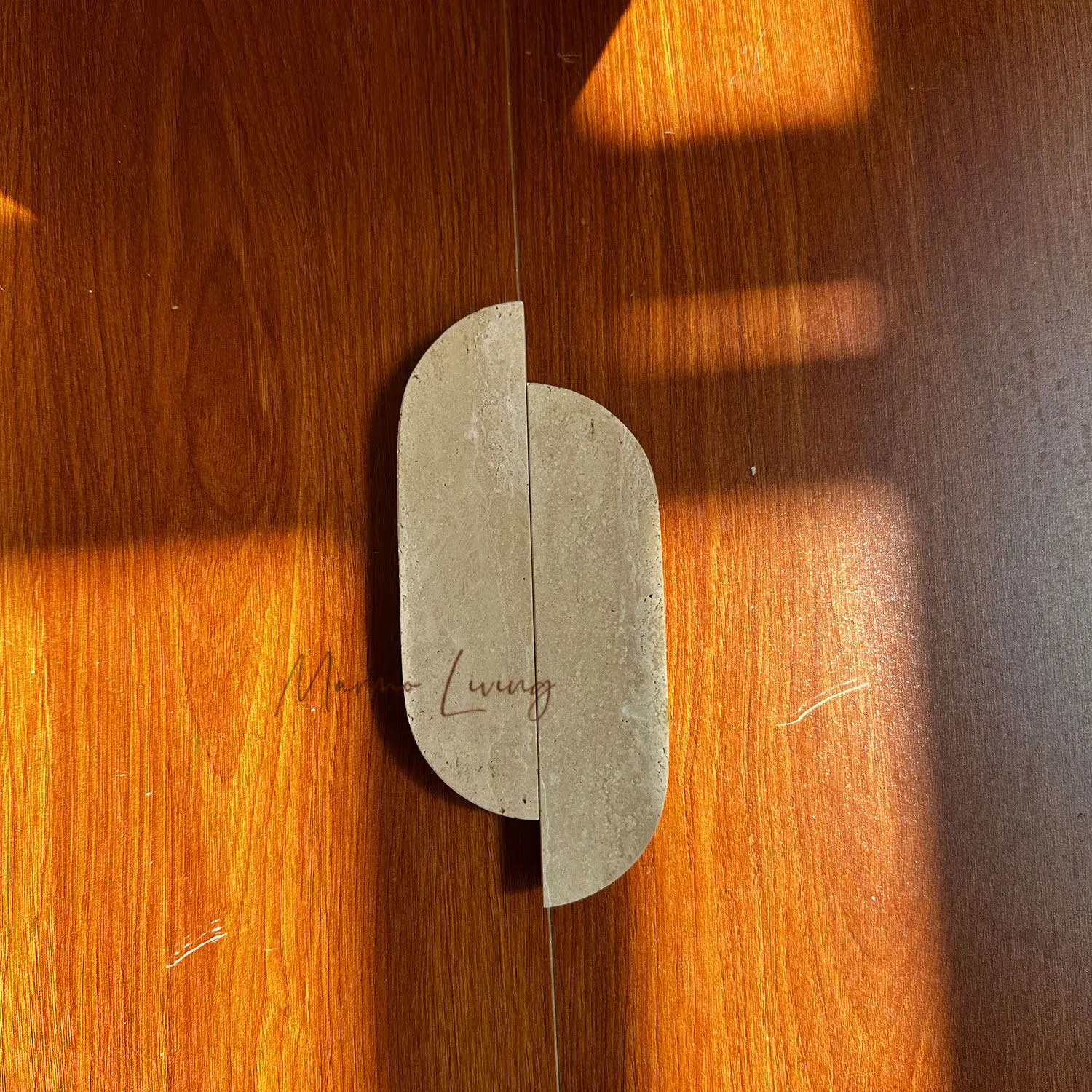 French Wabi Sabi Style Beige Travertine Door Handle Creative Home Decor for Villa
