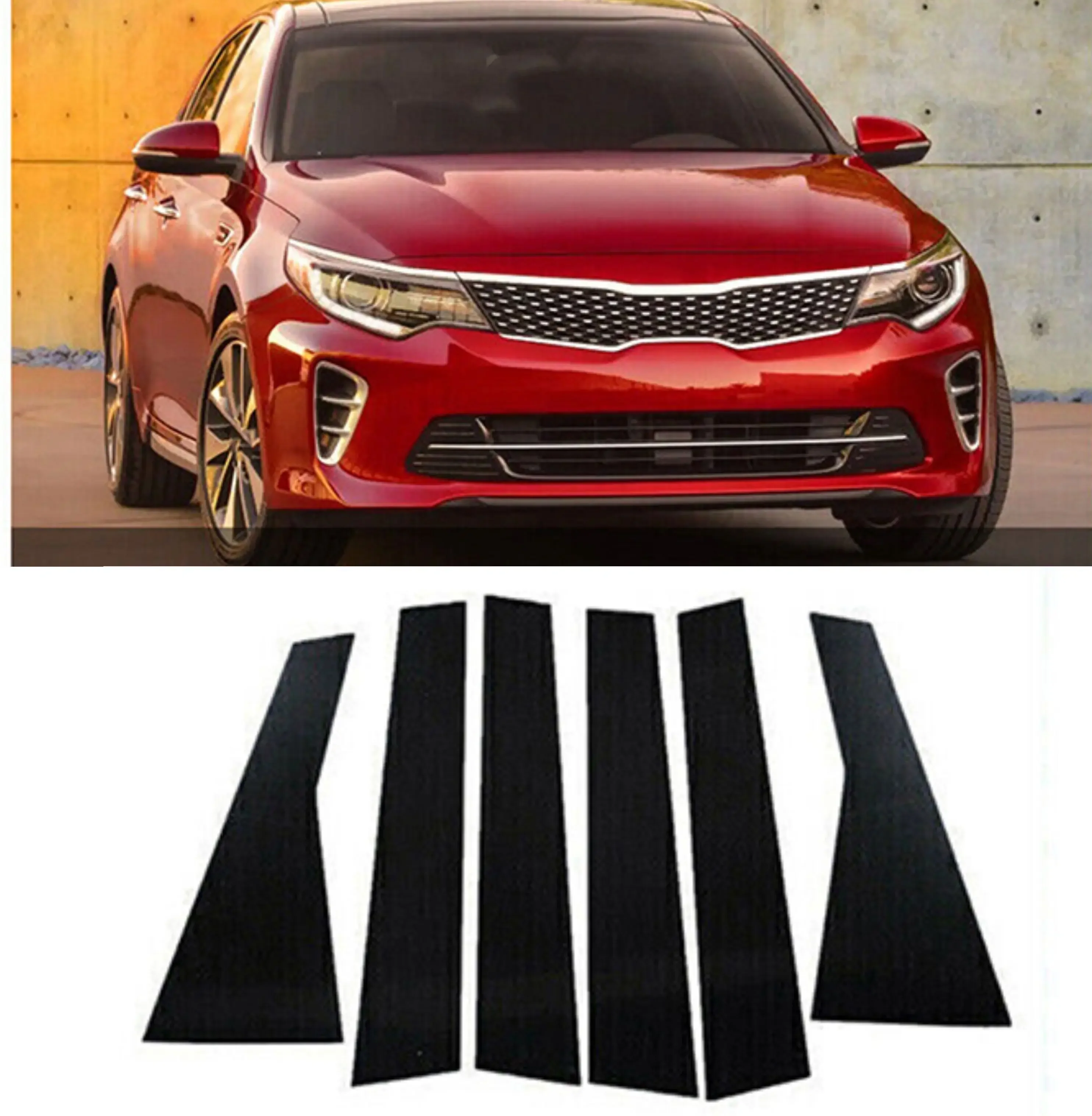

Pop 6Pcs Car Door Window Pillar Posts Trim Covers Sticker For KIA Optima/K5 2016 2017 2018 2019