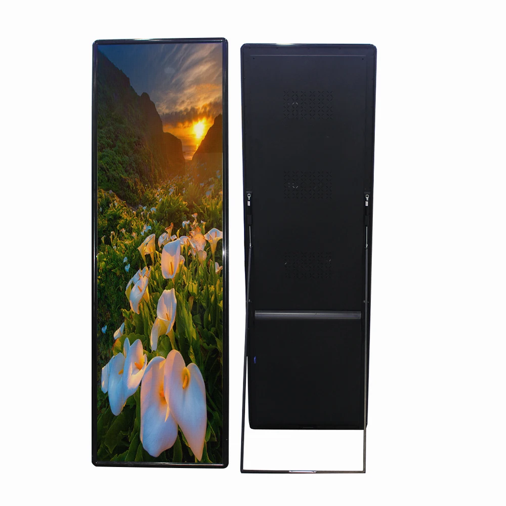 P1.86 Smart Poster Led Sign for Fashion Shop Indoor Outdoor Floor Stand Easy Move Wifi Control Poster Led Sign Display Screen view 3
