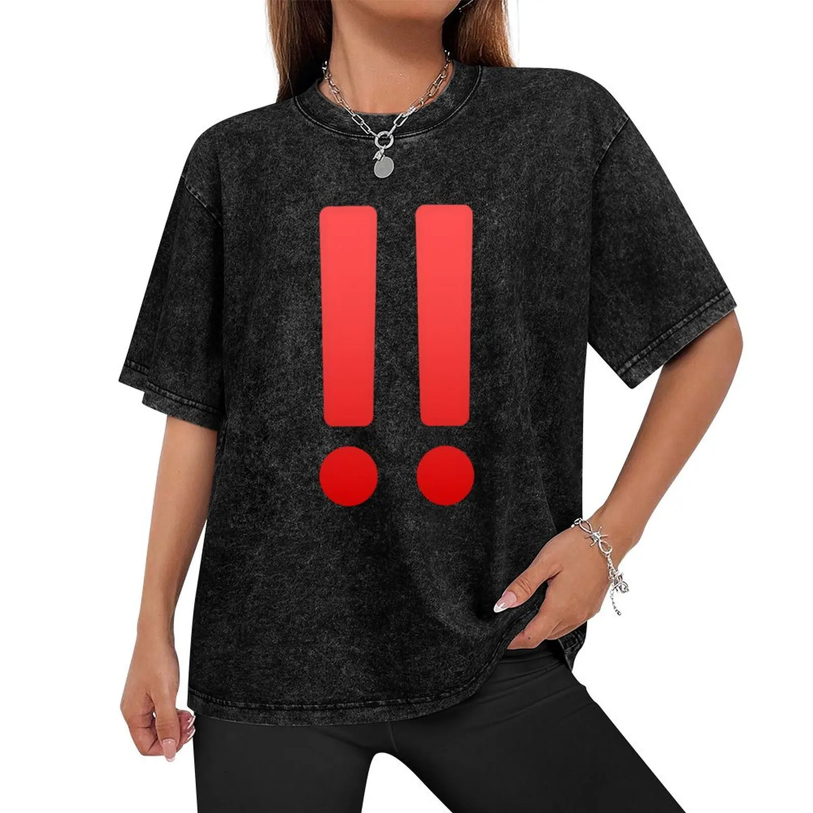 Red Double Exclamation MarkGift T-Shirt anime figures summer clothes plain black t shirts men