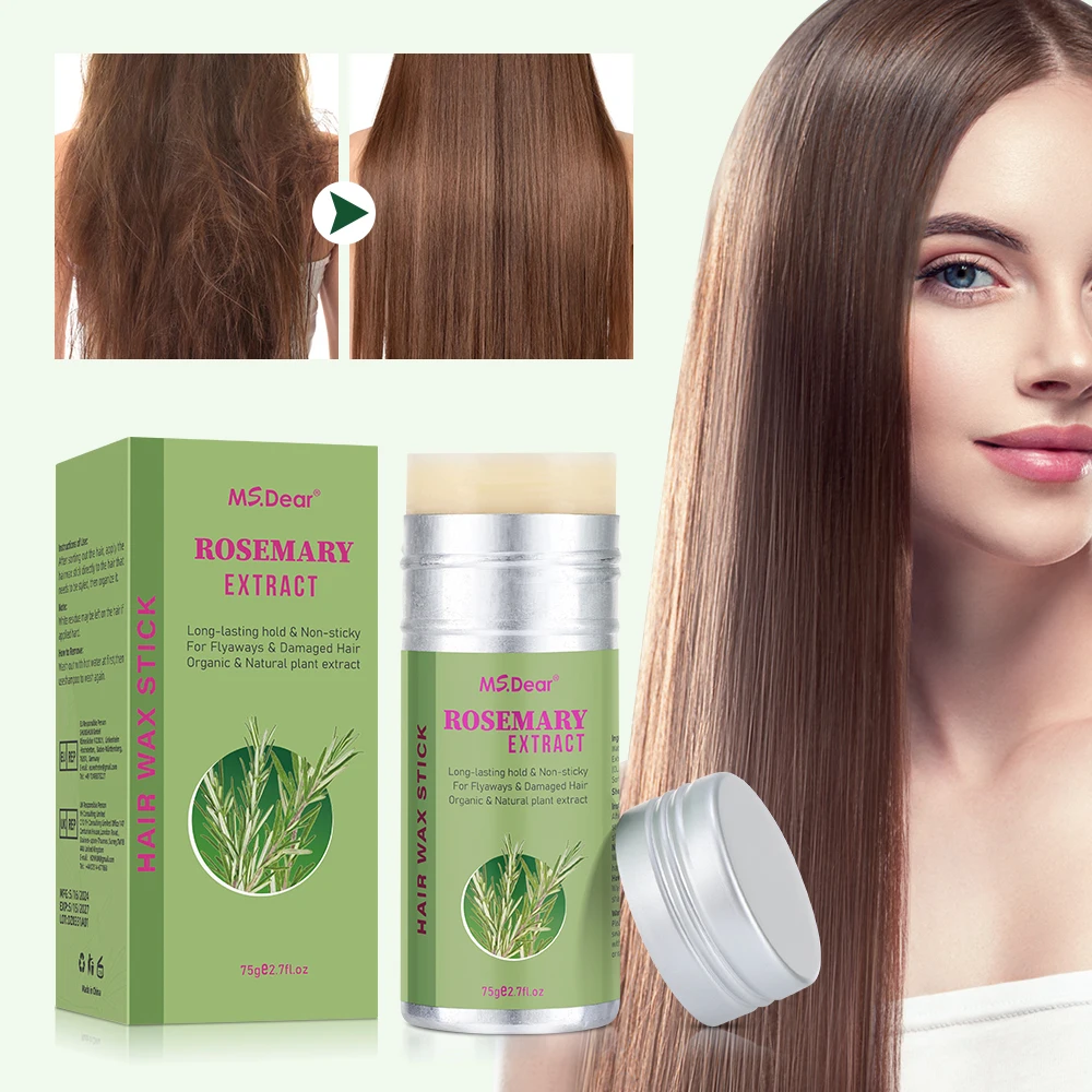 

Rosemary Hair Wax Stick Professional Broken Hair Artifact Nourishment Hair Frizz Fixed Fluffy Styling Wax Sticks for All Hair