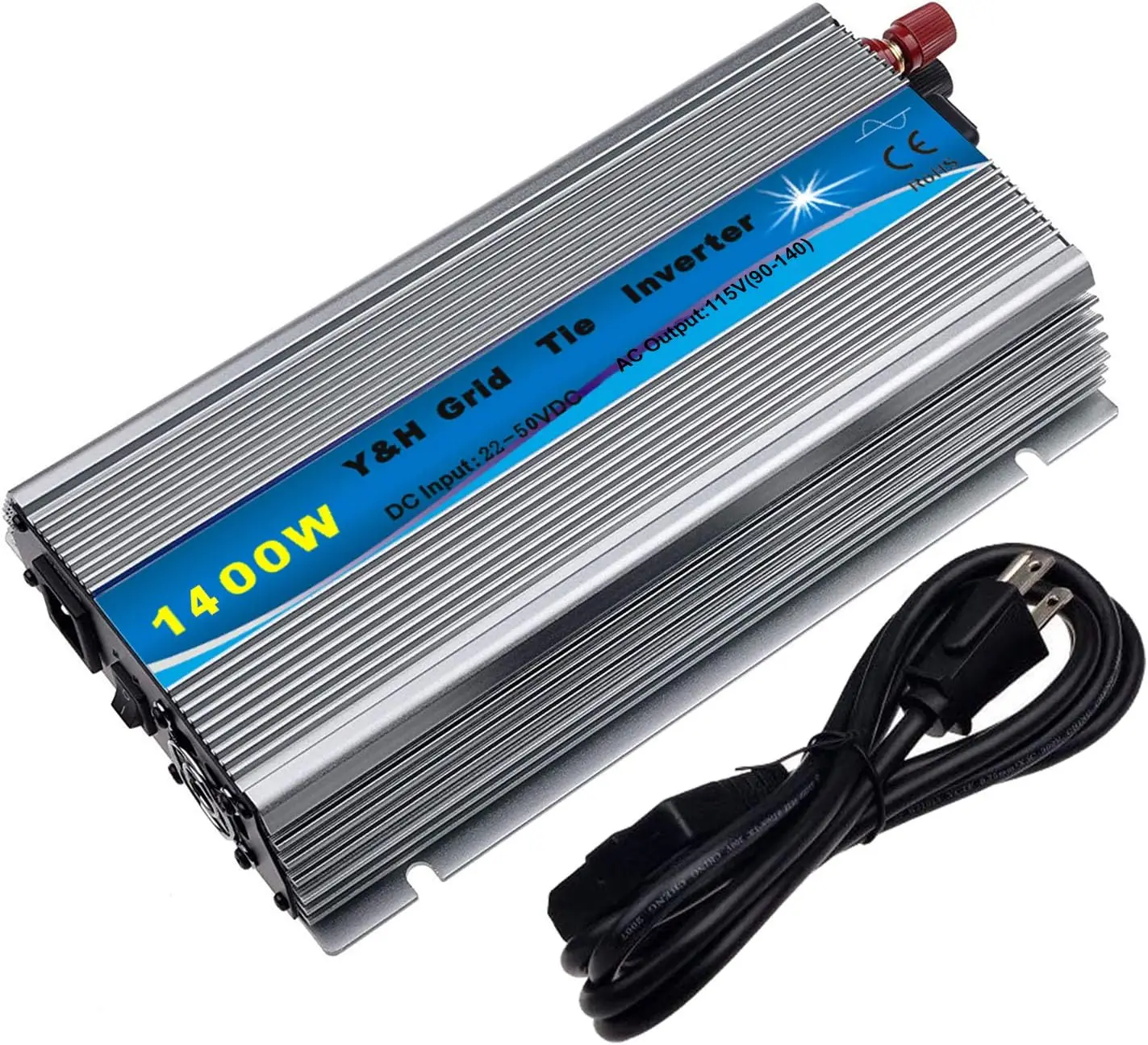 

1400W Grid Tie Inverter MPPT Pure Sine Wave 30-45V DC Solar Input, 110/120V AC Output, Compatible with 24V/36V Panels