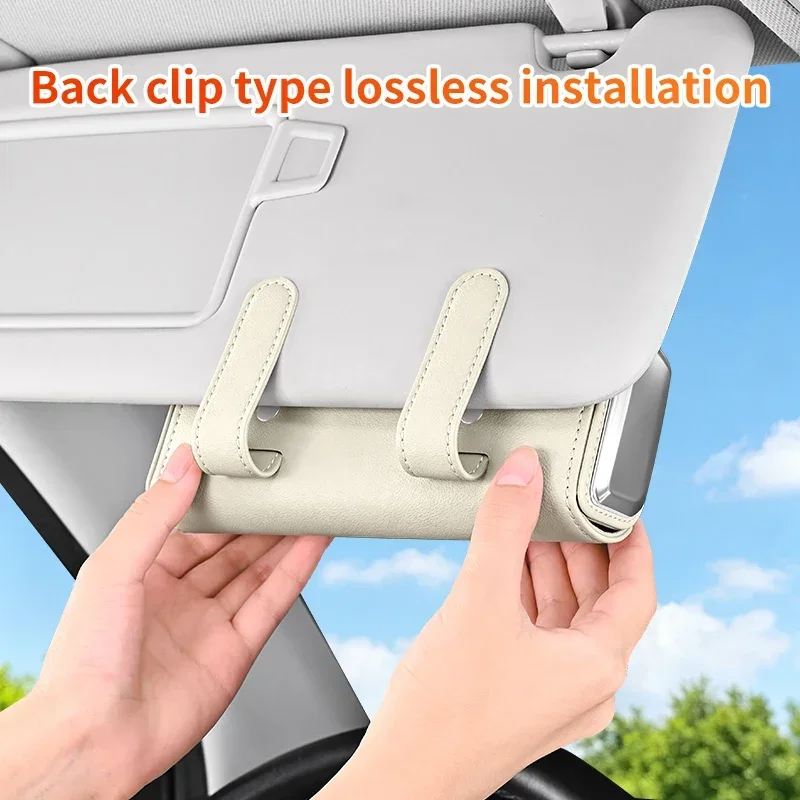 Magnetic Big Car Glasses Box Portable Car Sunglasses Holder Car Driving Glasses Holder Press Switch Eyeglass Case Sun Visor