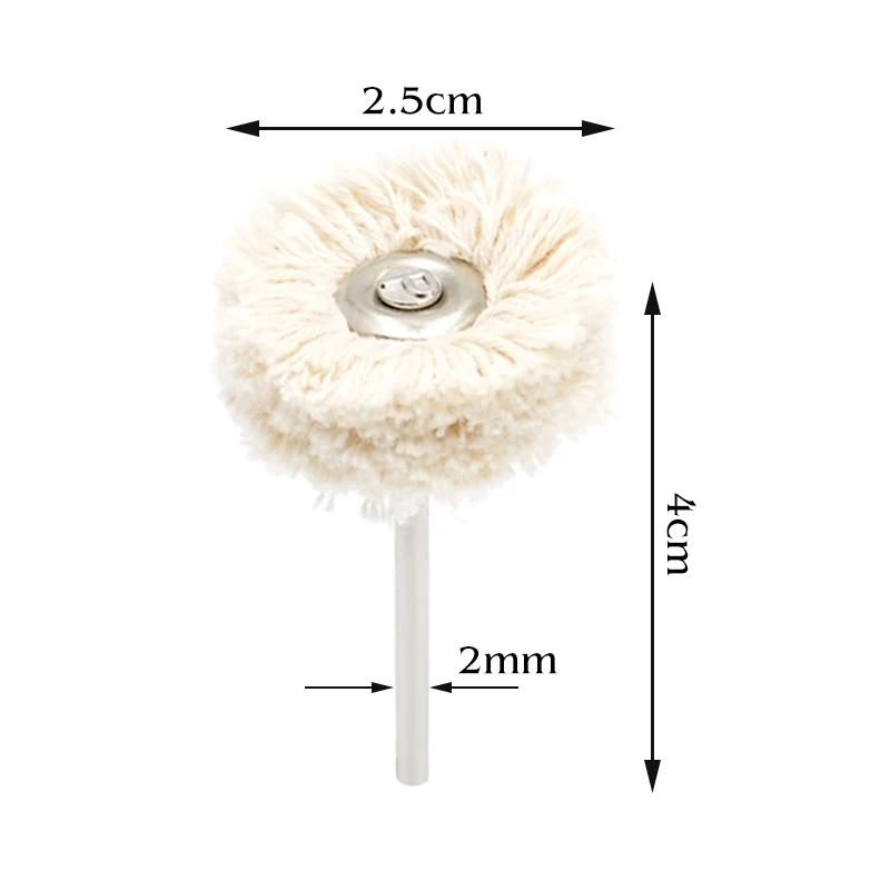 5pcs Polishing Brush Cotton/Wool 2.35mm Soft Hair Rotary Tools Low Speed HP Shank Buff Dental Laboratory Lab Materials