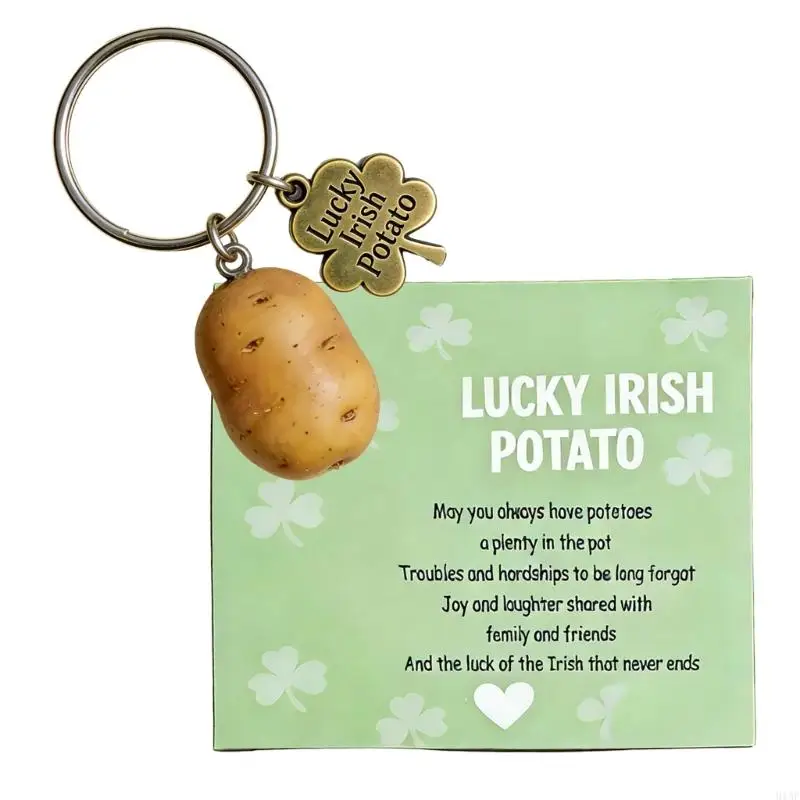 Porte-clés en forme pomme terre irlandaise 91AF, pendentif décoratif suspendu en alliage pour à main,