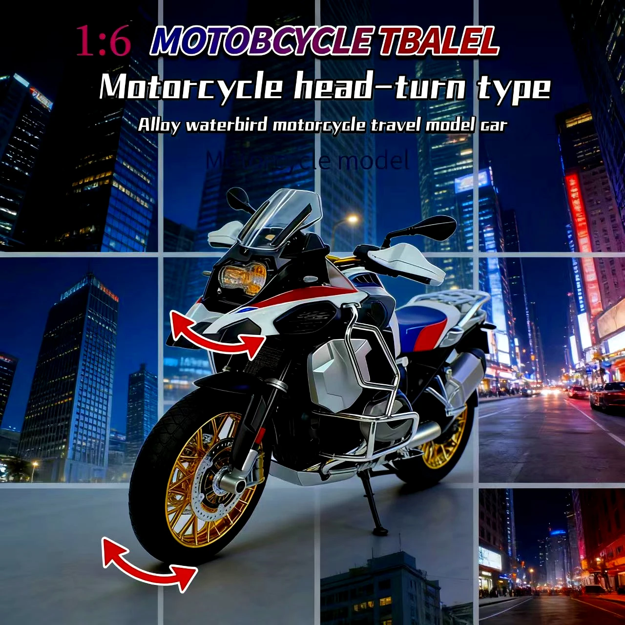 

Модель игрушки BMW R1250 GS ADV масштаб 1:6, модель мотоцикла из алюминиевого сплава, высокоэластичная для коллекции, подарок для мальчиков, мотоцикл