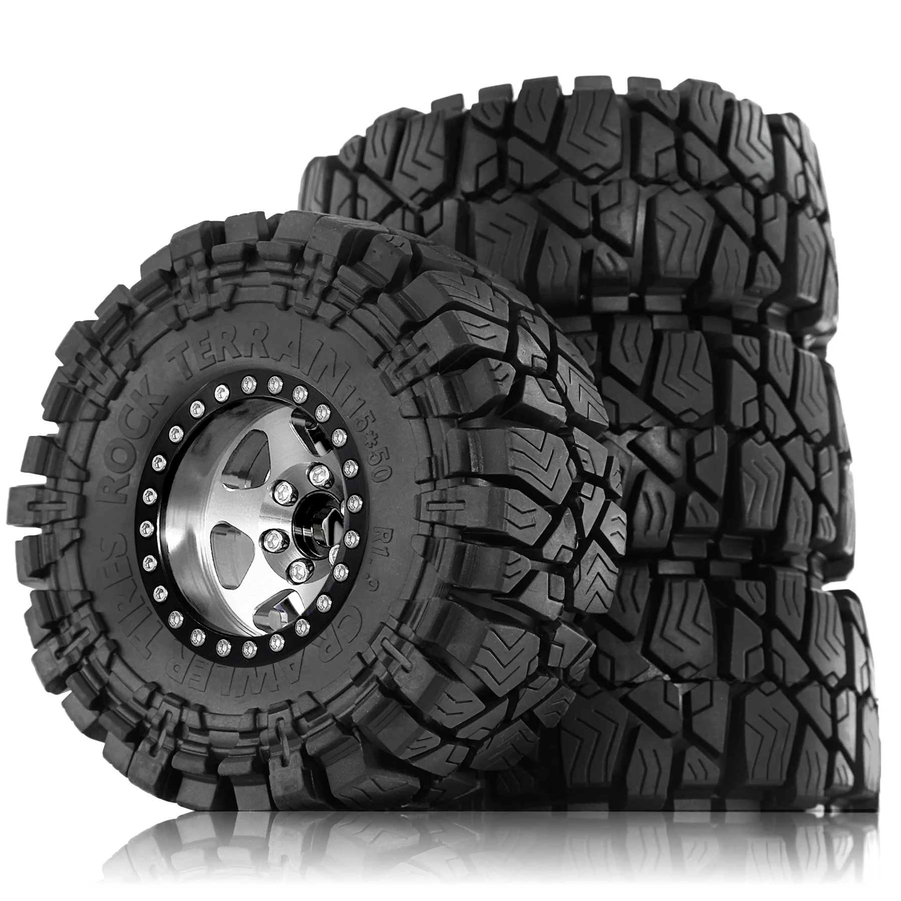Image of RED SPIDER 4 Stück 1,9 Zoll 115 mm RC Rock Crawler Reifen Metallräder Montage Off-Road-Ersatzteile für Traxxas Axial SCX10 II III