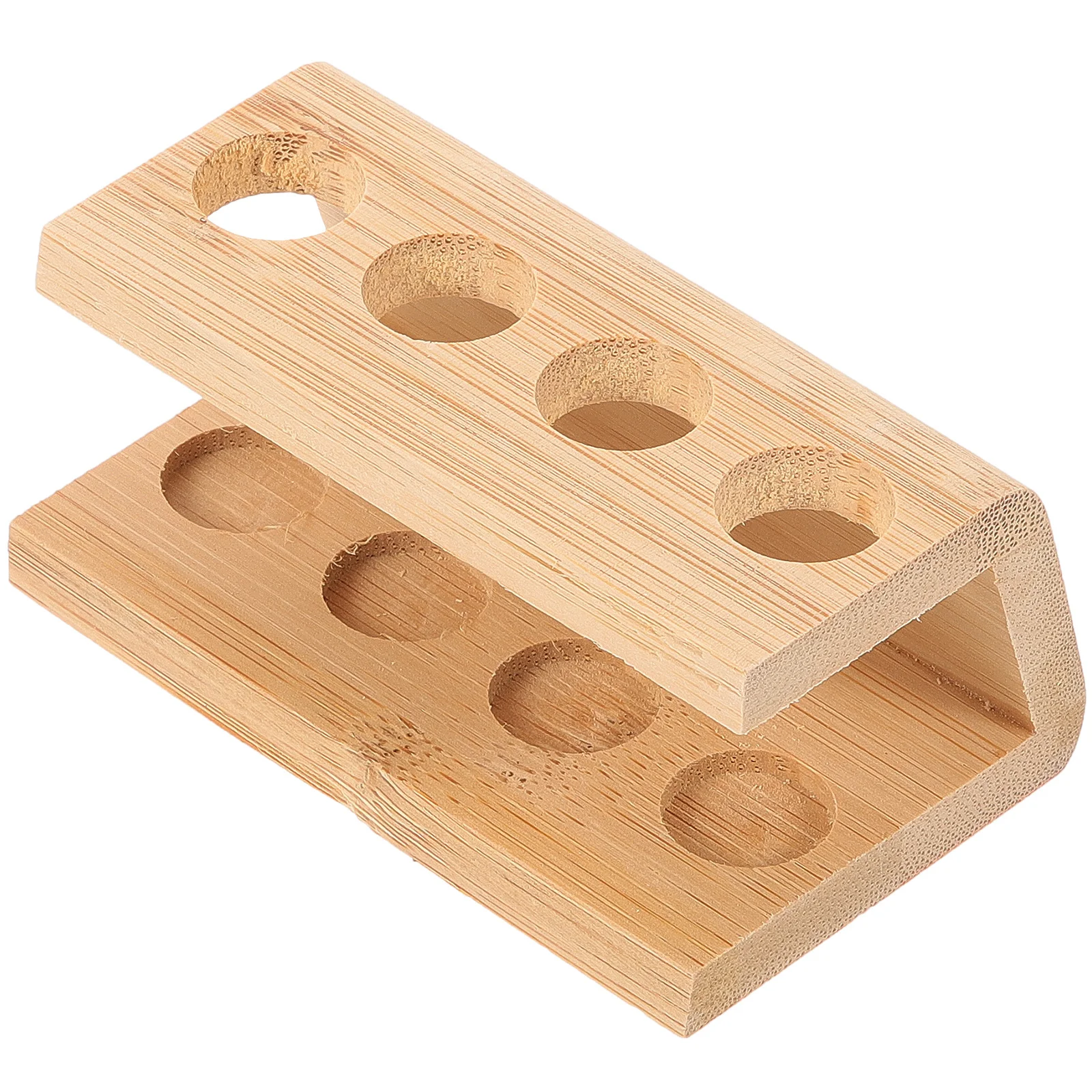 Bamboo Toothbrush Holder 4-Grid Countertop Organizer Storage Rack For Bathroom Desk Brushes Pens Pencils