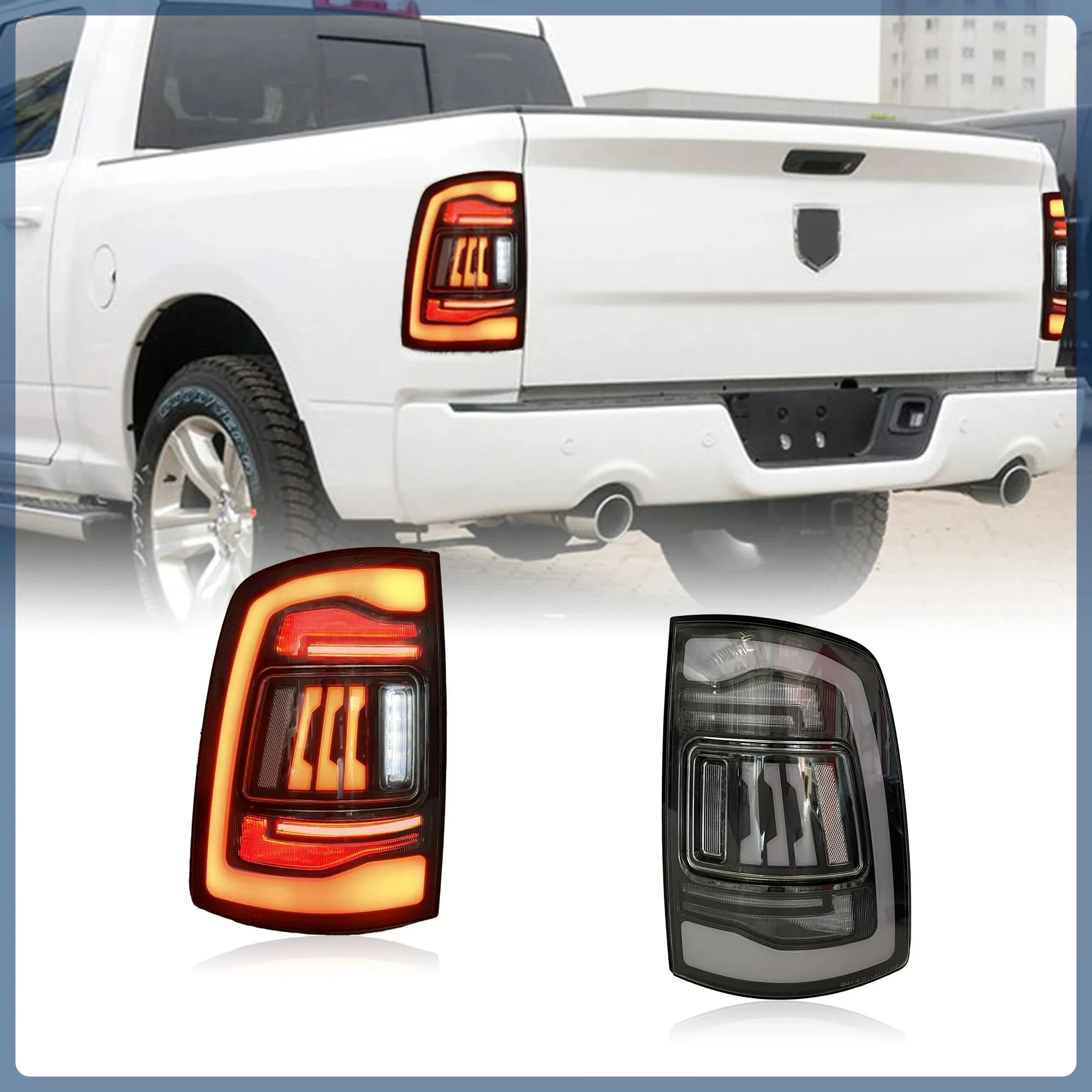 ไฟท้าย LED Motion 2009-2018 สำหรับรถ Dodge RAM 1500 RAM2500 RAM3500 ปี 2013-2018 อะไหล่รถยนต์