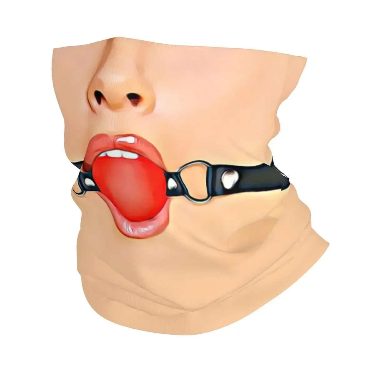 Ball Gag Winter Headband Neck Warmer Women Men Ski Running Tube Scarf Kink Sex Play Face Bandana Gaiter