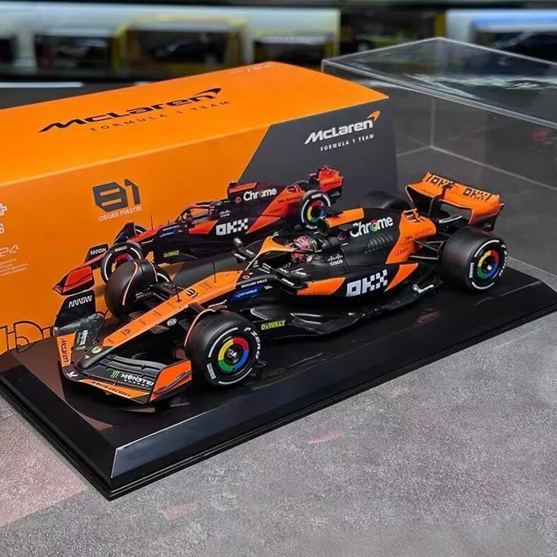 

1:24 MCL60 2023 4# Lando Norris P2 British GP Mclaren F1 #81 Oscar Piastri Car Diecast Racing Car Model Competition Vehicles Toy