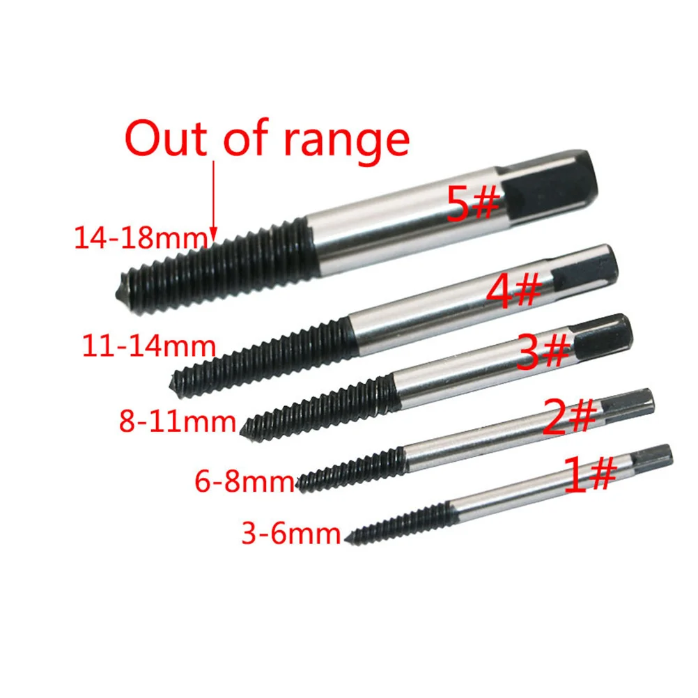 5pcs Screw Extractor Alloy Steel Plastic Durable Home Tool Kit Essential Practical Metal Screw Remover For Store Repair Simple