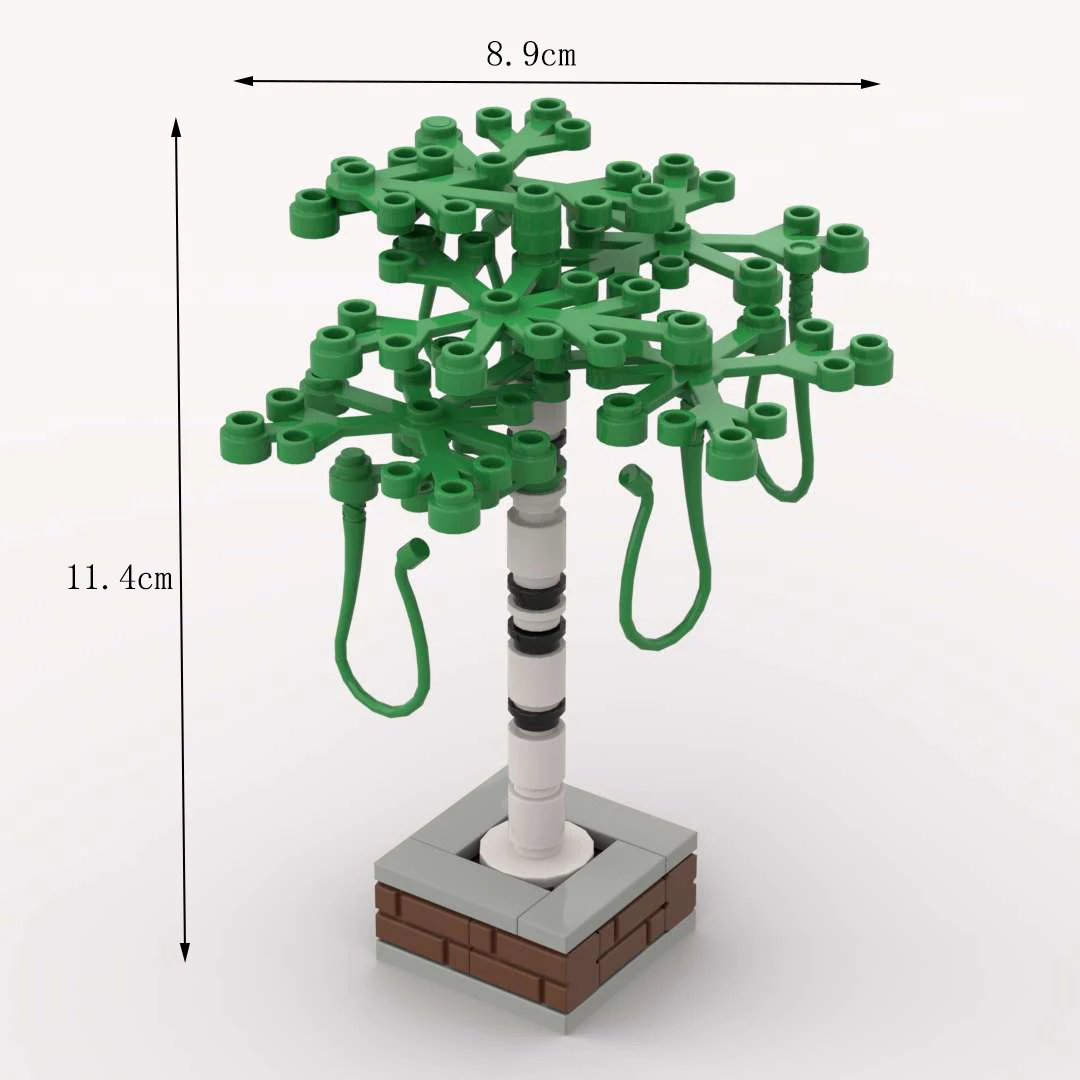MOC Bausteinmodelle Städtische Grünflächen Kreativer Großer Baum DIY Straßendekorationen Kleine Bäume an Straßen Geschenk für Baumeister – Detail 10