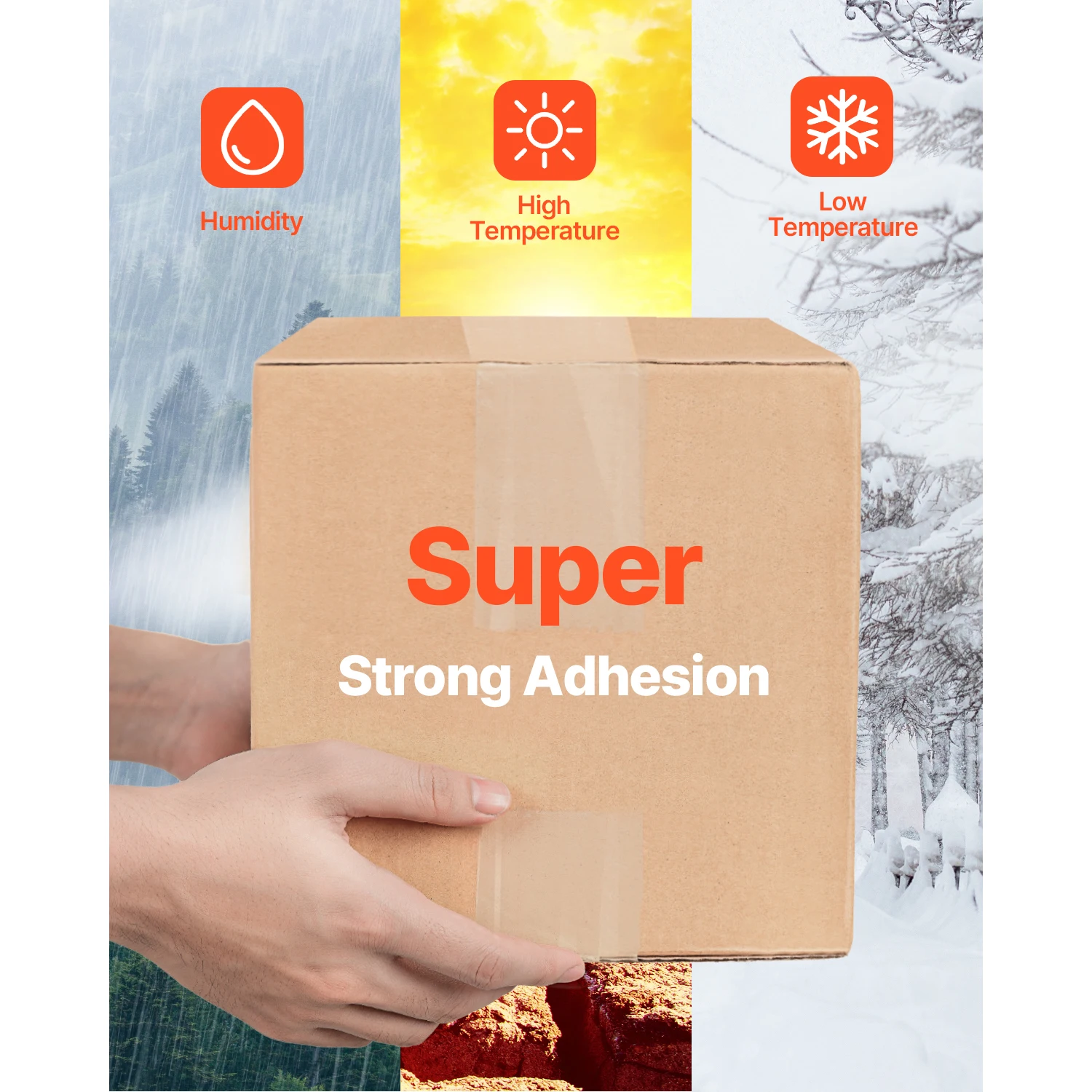 SucceBuy 1.5in Core 6 Rolls Clear Packing Tape with Dispenser 2.7 Mil Shipping Tape Designed for Moving Boxes Storage Mailing
