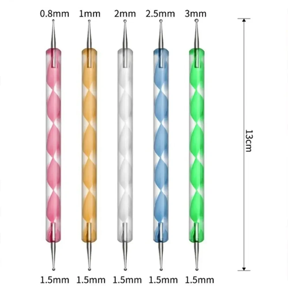 Zestaw do manicure, pędzel do zdobienia paznokci, narzędzia do cyrkonii, pędzel do rysowania, pędzel do nakładania kropek, lakier do paznokci, salon, dom, DIY, pisak do malowania paznokci