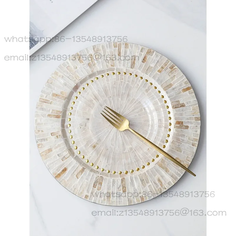 Insulated placemat, creative shell dining table mat, French high-end light luxury European-style tablemat, round tray