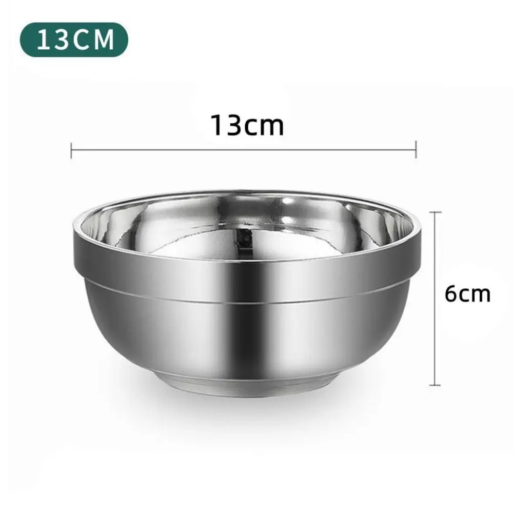 1Pcs 304 Stainless Steel Stainless Steel Bowl Children's Canteen Double Layer Soup Rice Bowl 12/13/14/15/16/18cm Thickened