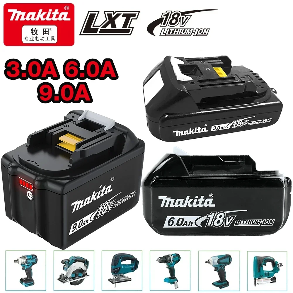 100% Original Makita 18V 6Ah 9Ah 3Ah Rechargeable Power Tools Battery 18V Makita Li-ion Replacement LXT BL1860B BL1860 BL1850