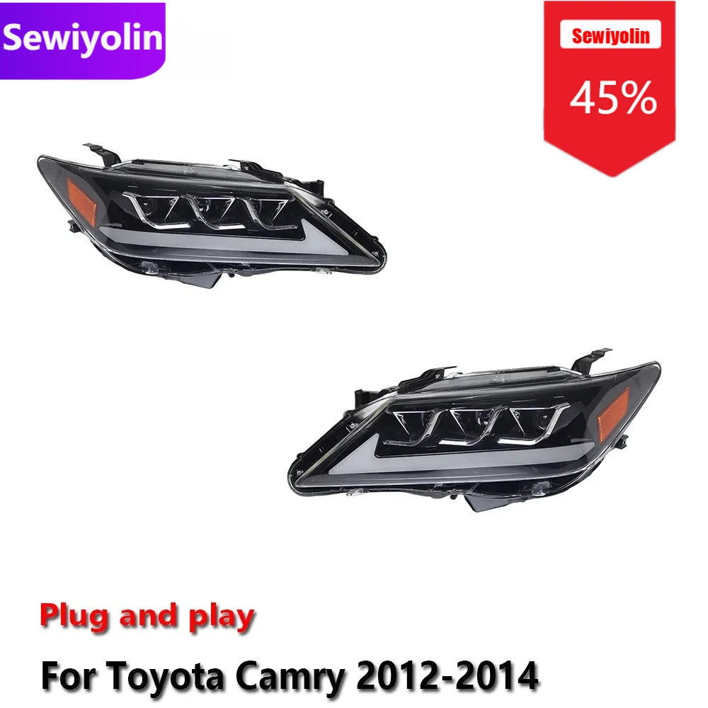 

Car DRL LED Headlight Assemblies For Toyota Camry 2012-2014 Fog DRL Brake Turn Signal Lamp Plug And Play