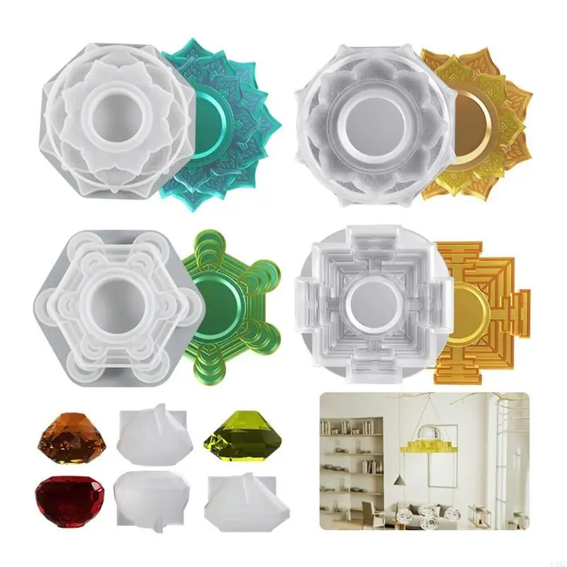 R3MC Diy Crystal Drop Mold Crystal Ball Base Holder Storage Table Mold