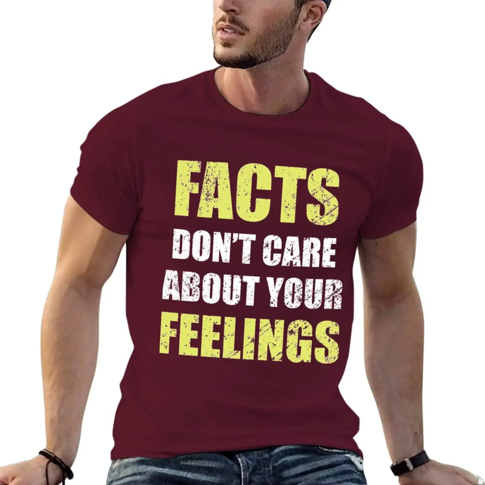 heavyweight Informal Facts Don_t Care About Your Feelings Distressed Text, Counter Culture, Anti Establishment, Fake T-shirt