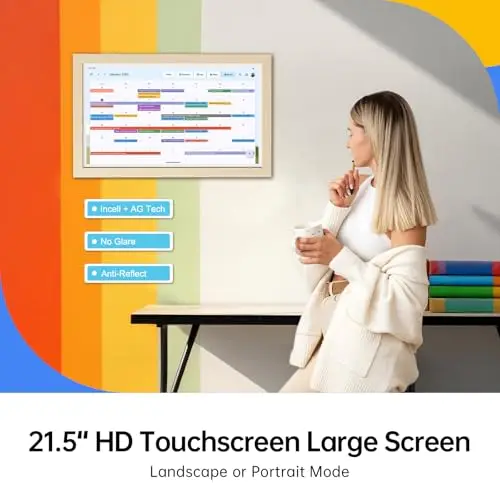 

21.5 Inch Family Schedules Planner Smart Touchscreen Interactive Display Electronic Calendar With App Control