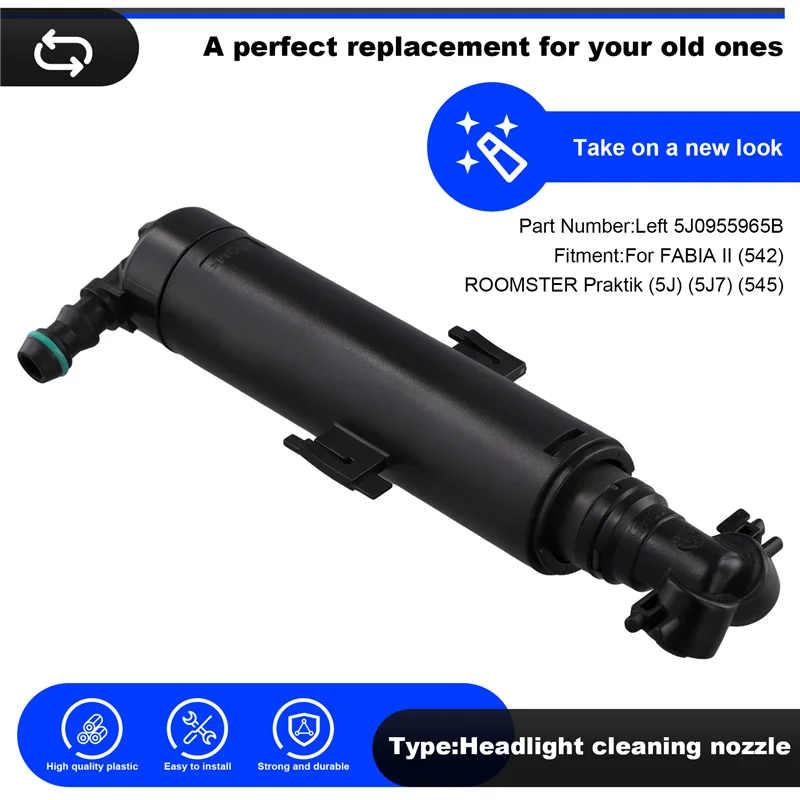 

Car Headlight Cleaning Washer Fluid Jet Headlight Washer Nozzle For Skoda FABIA II (542) ROOMSTER