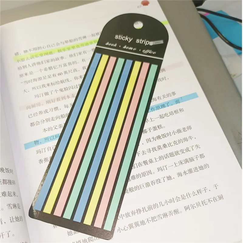 160 Sheets Stickers Transparent Fluorescent Index Tabs Flags Sticky Note Stationery Children Gifts School Office Supplies